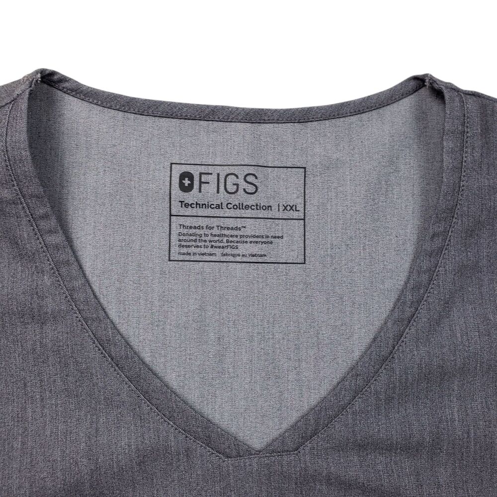 Figs Aburi Womens Scrub Top Womens XXL gray W20SW1036 - Picture 4 of 10